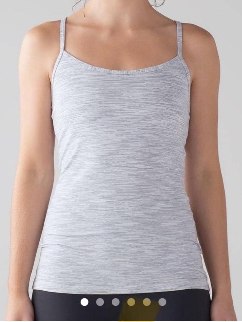 Lululemon Light Gray Heather Y Tank Cami with padding